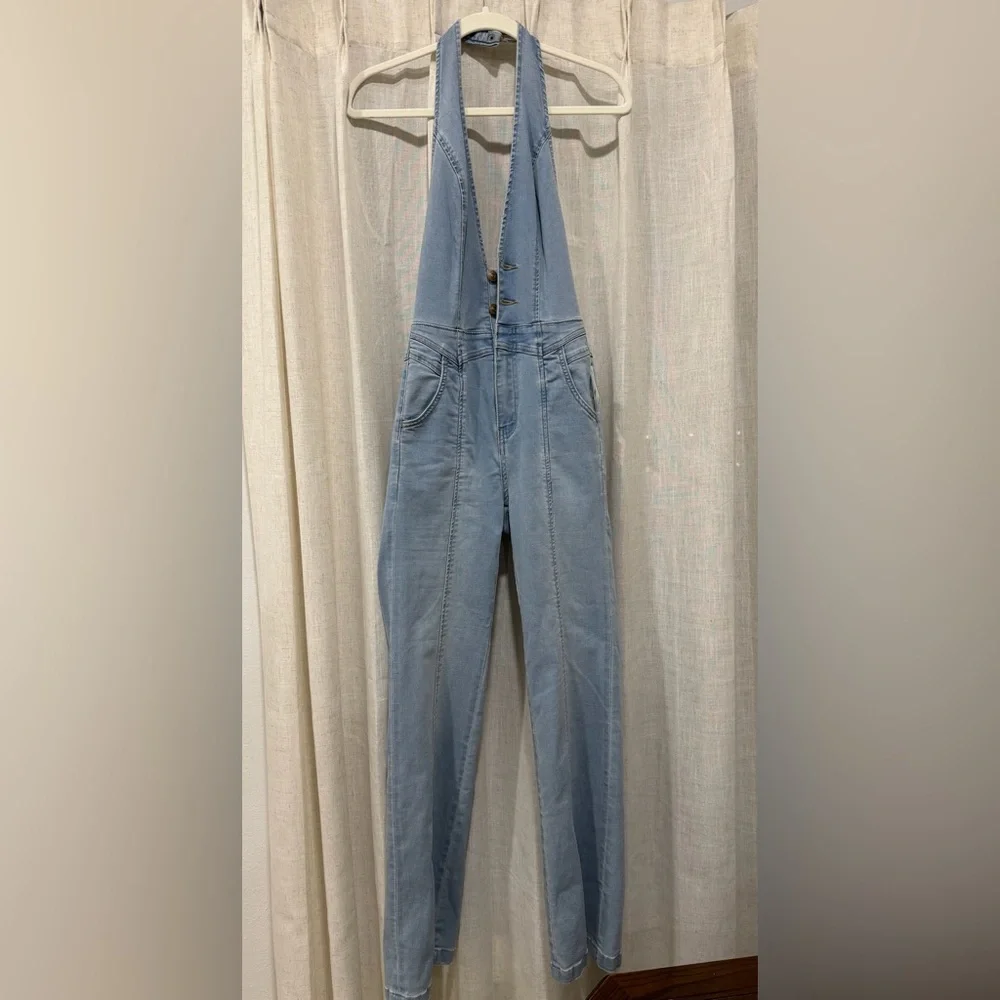 Free People Cruz Denim Jumpsuit - Picture 4 of 5